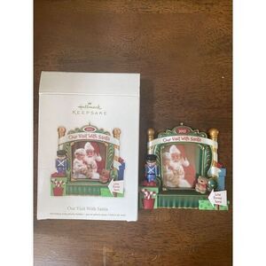 HALLMARK KEEPSAKE CHRISTMAS ORNAMENT Our Visit To‎ Santa Tree Photo Holder
